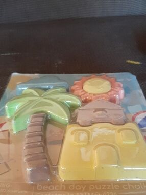 Beach Day Chalk Toys - Yellow, Green, Brown, Orange Set